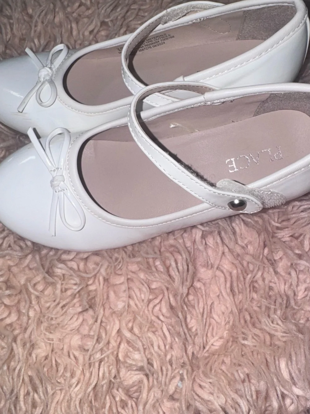 The Children's Place White Bow Mary Jane Flats with Ankle Strap
